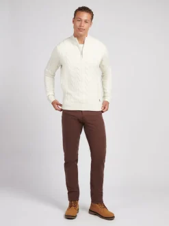 U.S. Polo Assn. White Cable Knit Funnel