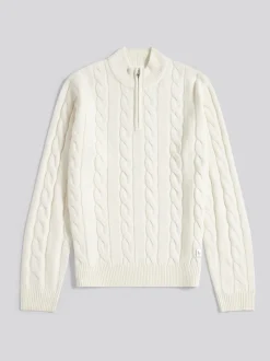 U.S. Polo Assn. White Cable Knit Funnel
