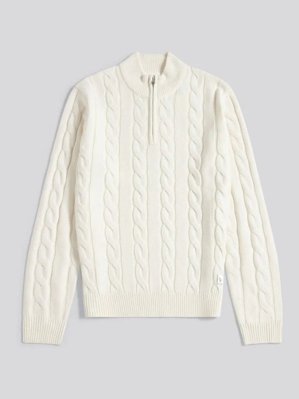 U.S. Polo Assn. White Cable Knit Funnel