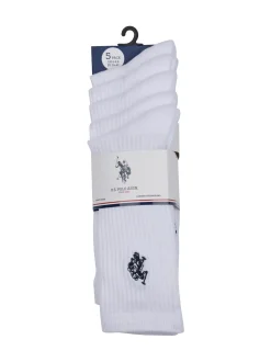 U.S. Polo Assn. White Mens Classic Sports Socks 5 Pack