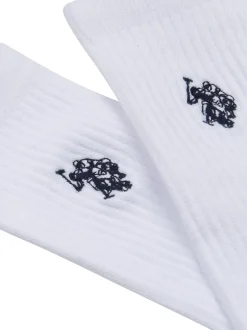 U.S. Polo Assn. White Mens Classic Sports Socks 5 Pack
