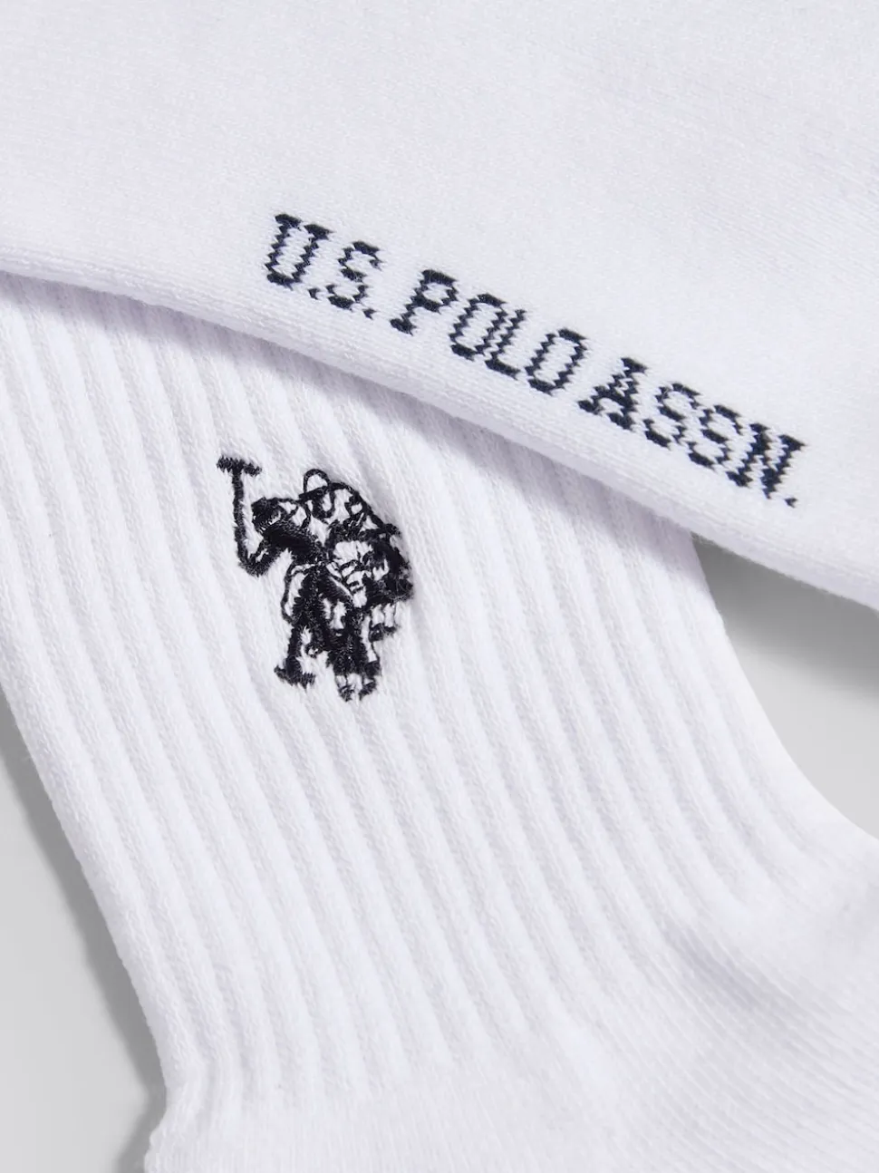 U.S. Polo Assn White Mens Quarter Sports Socks 5 Pack