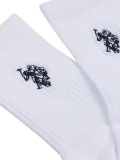 U.S. Polo Assn. White Quarter Mens 100% Cotton Sports Socks 5 Pack
