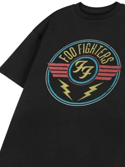 Vanilla Underground Black Mens Foo Fighters Licensed 100% Cotton T-Shirt