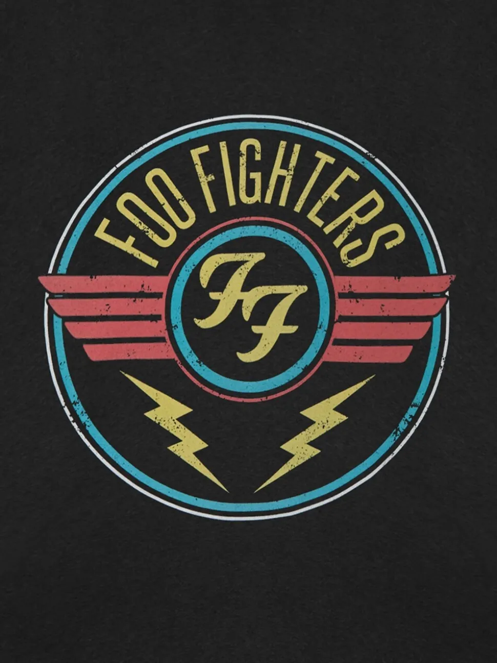Vanilla Underground Black Mens Foo Fighters Licensed 100% Cotton T-Shirt