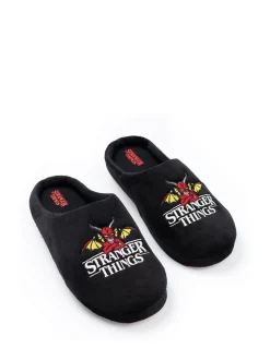 Vanilla Underground Black Stranger Things Mule Slippers