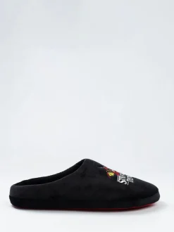 Vanilla Underground Black Stranger Things Mule Slippers