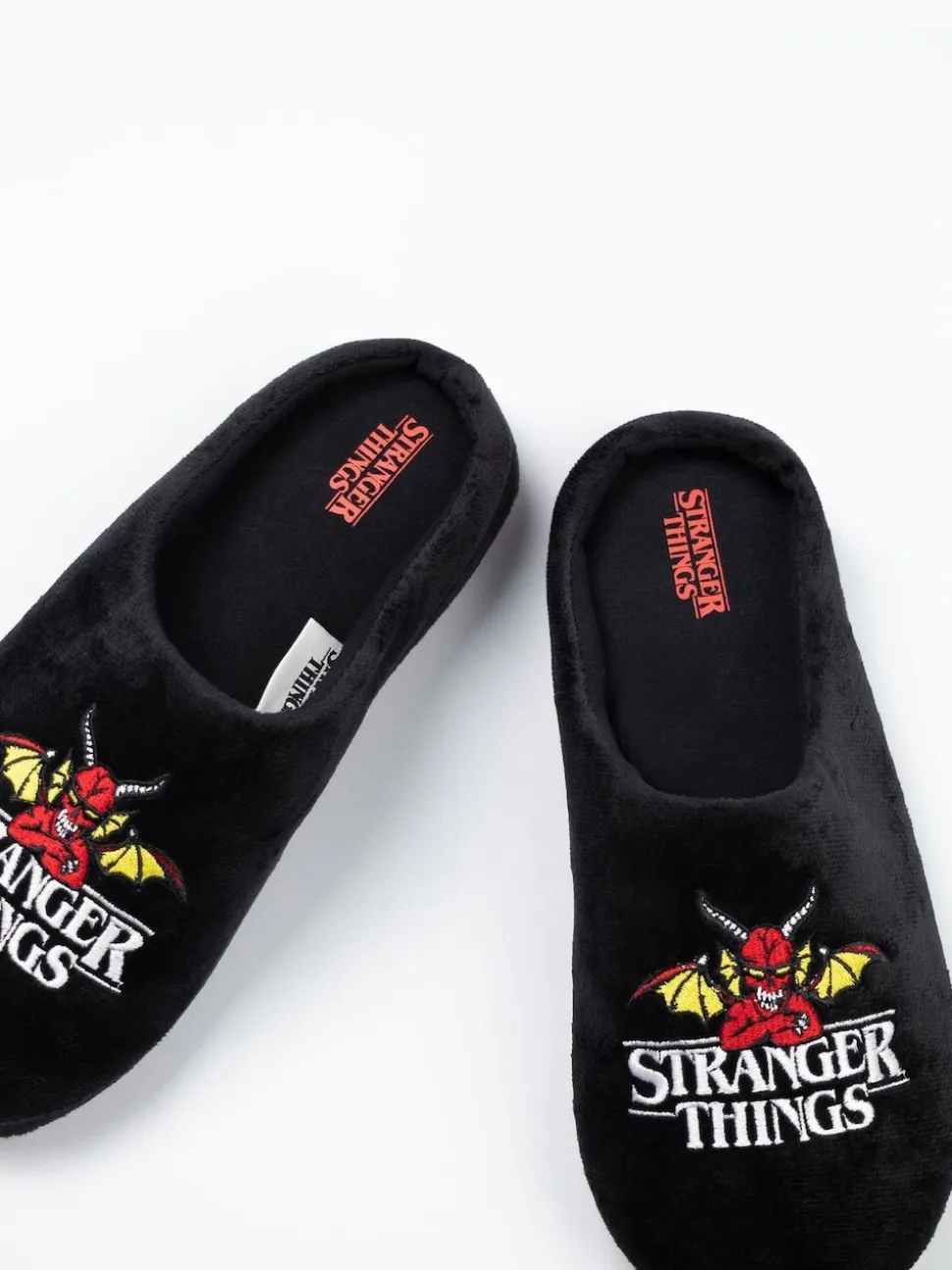 Vanilla Underground Black Stranger Things Mule Slippers