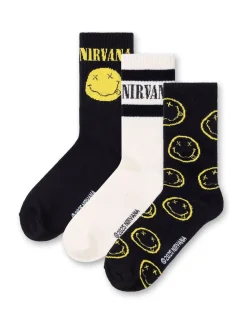 Vanilla Underground Black Mens Nirvana Multicoloured Calf Socks Set of 3