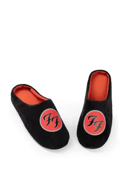 Vanilla Underground Black Foo Fighters Logo Slippers