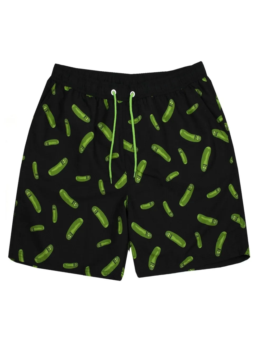 Vanilla Underground Black Mens Rick And Morty Black Swim Shorts