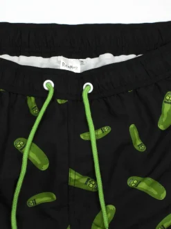Vanilla Underground Black Mens Rick And Morty Black Swim Shorts