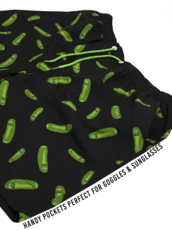 Vanilla Underground Black Mens Rick And Morty Black Swim Shorts