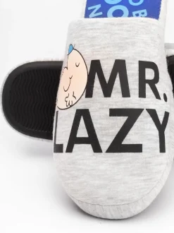 Vanilla Underground Grey Mr Men Mr Men Mr Lazy Slippers