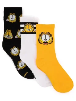 Vanilla Underground Orange Mens Garfield Socks 3 Pack