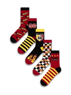 Vanilla Underground Red Calf Socks Set of 5
