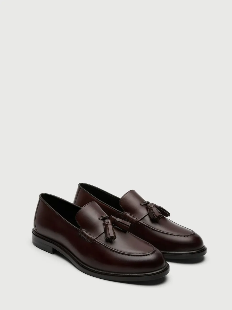 Walk London Brown Leather Putney Tassel Loafers