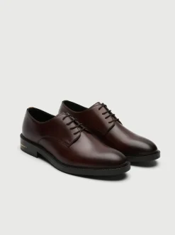 Walk London Brown Leather Oliver Derby Shoes