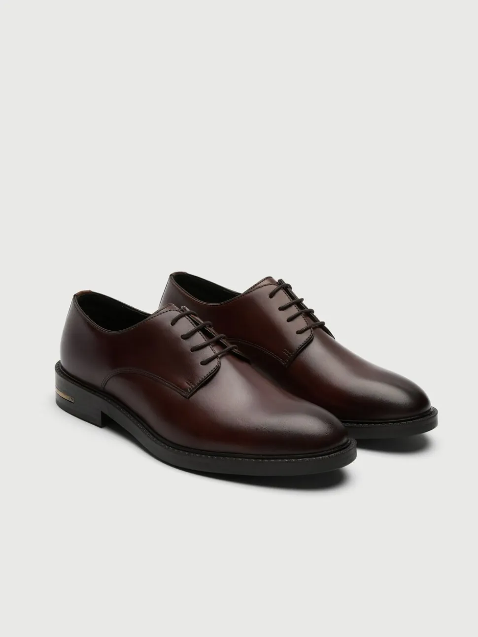 Walk London Brown Leather Oliver Derby Shoes