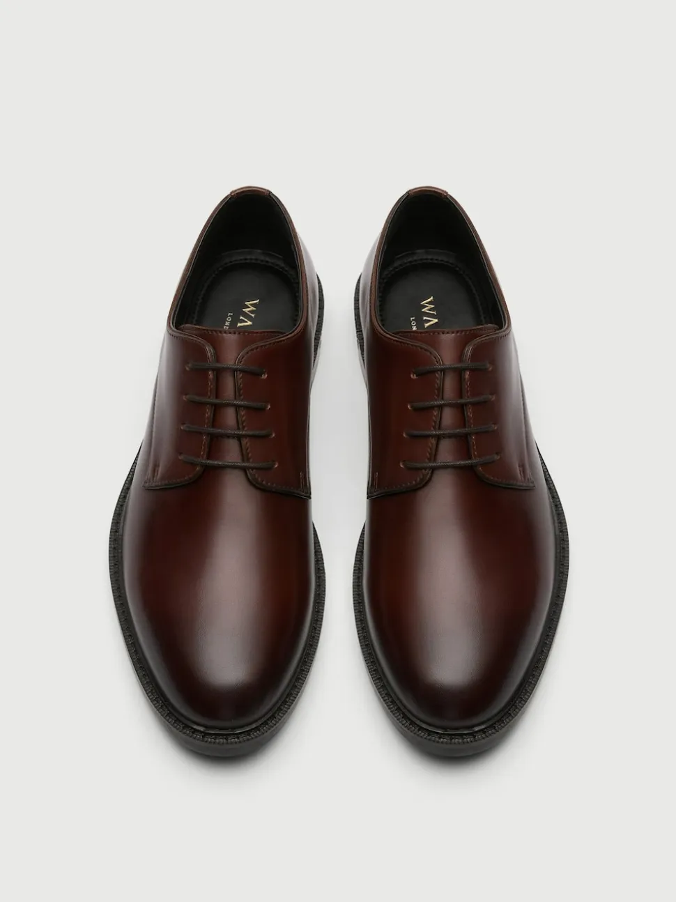 Walk London Brown Leather Oliver Derby Shoes
