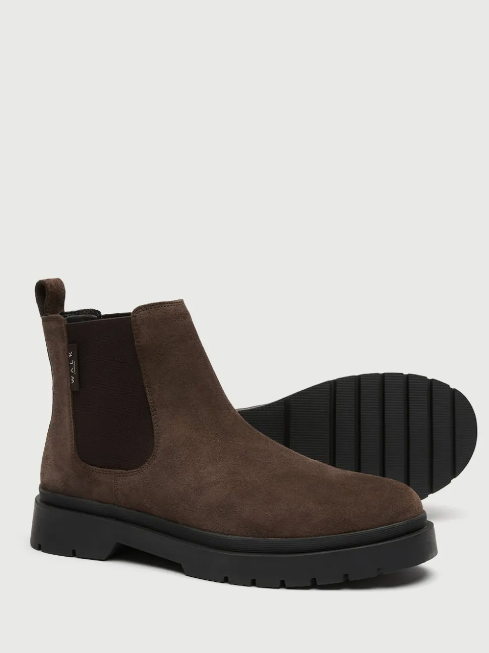 Walk London Brown Suede Callum Chelsea Boots