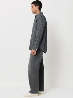 Washed Black Baggy Fit Classic Stretch Jeans