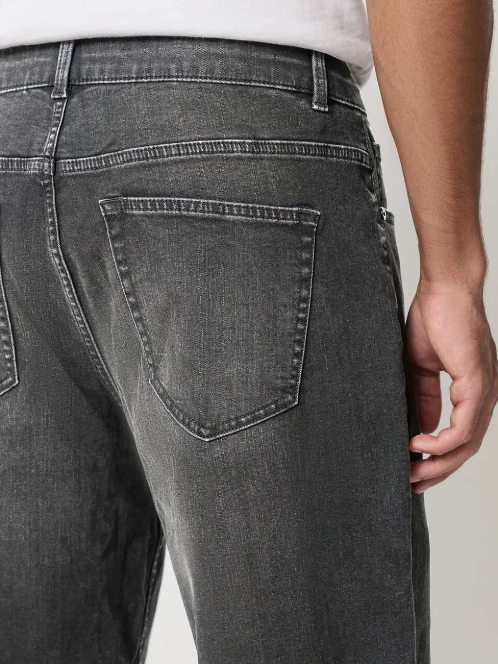 Washed Black Baggy Fit Classic Stretch Jeans