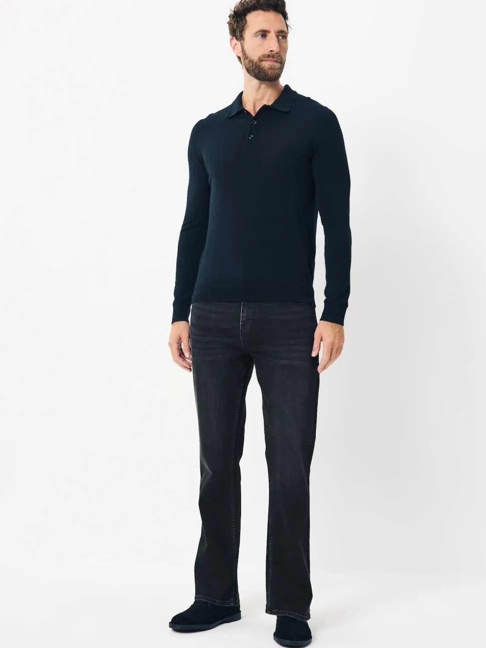 Washed Black Bootcut Classic Stretch Jeans