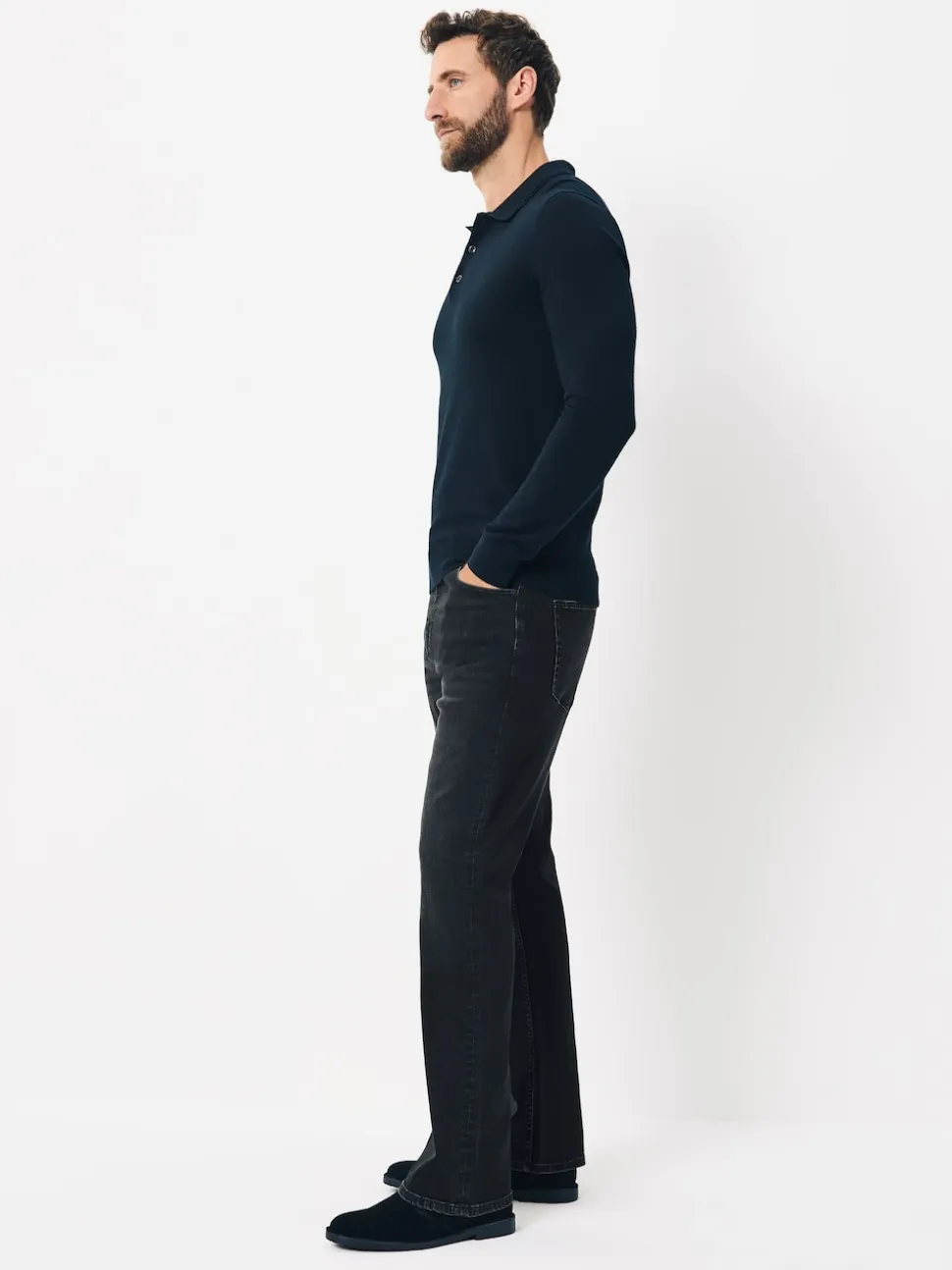Washed Black Bootcut Classic Stretch Jeans