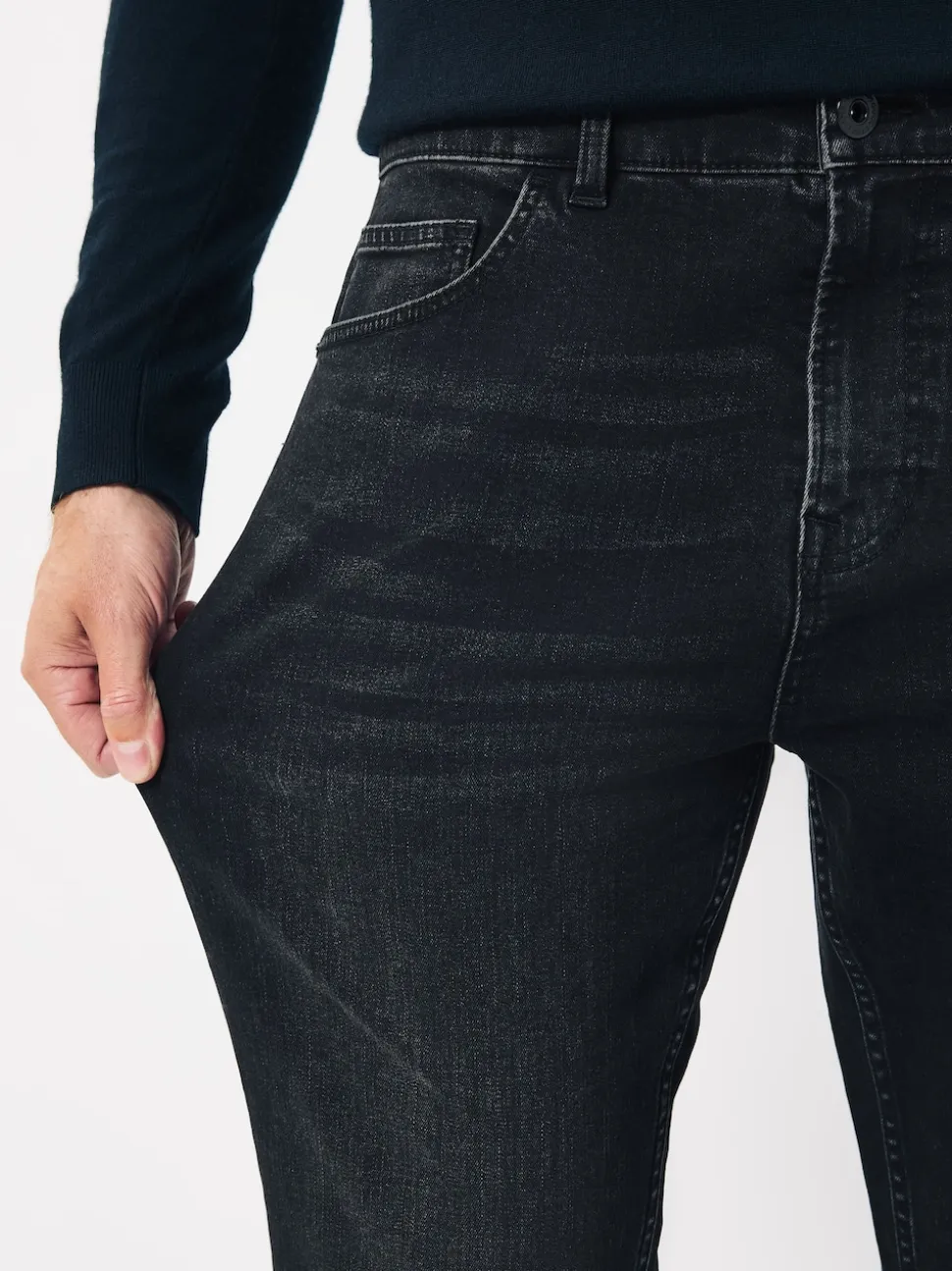 Washed Black Bootcut Classic Stretch Jeans