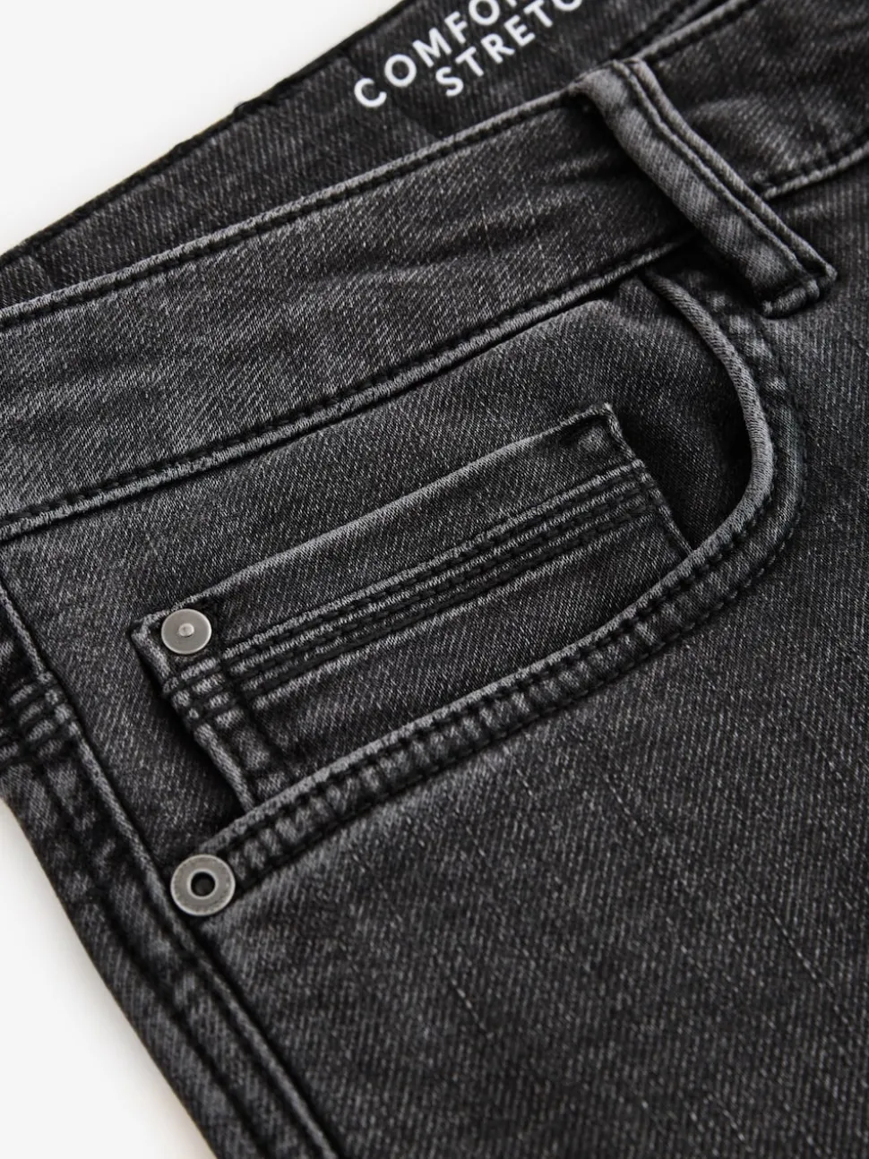 Washed Black Slim Fit Comfort Stretch Jeans
