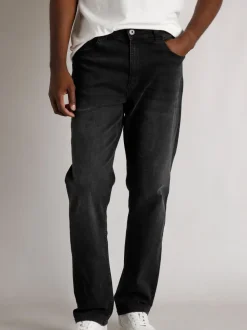 Weird Fish Black Edward Straight Comfort Stretch Denim Jeans