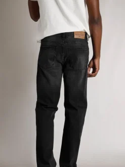 Weird Fish Black Edward Straight Comfort Stretch Denim Jeans