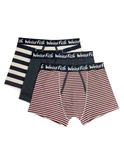 Weird Fish Blue Ashridge Boxer Shorts 3 Pack