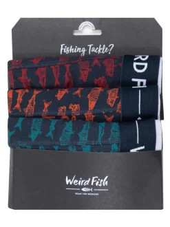 Weird Fish Blue Ashridge Boxer Shorts 3 Pack