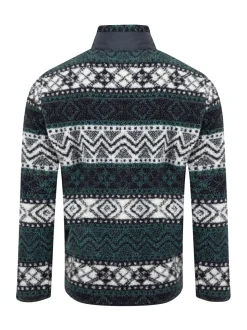 Weird Fish Blue Lucian Full Zip Jacquard Borg Fleece