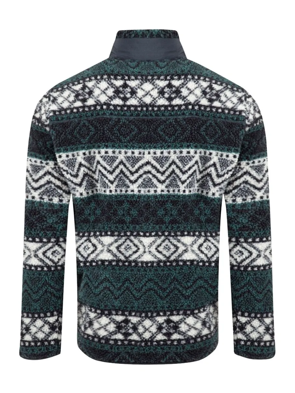 Weird Fish Blue Lucian Full Zip Jacquard Borg Fleece