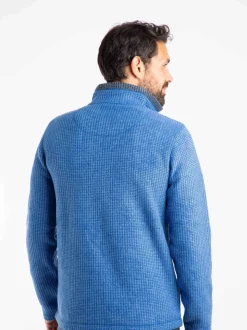 Weird Fish Blue Newark Quarter Zip Grid Fleece