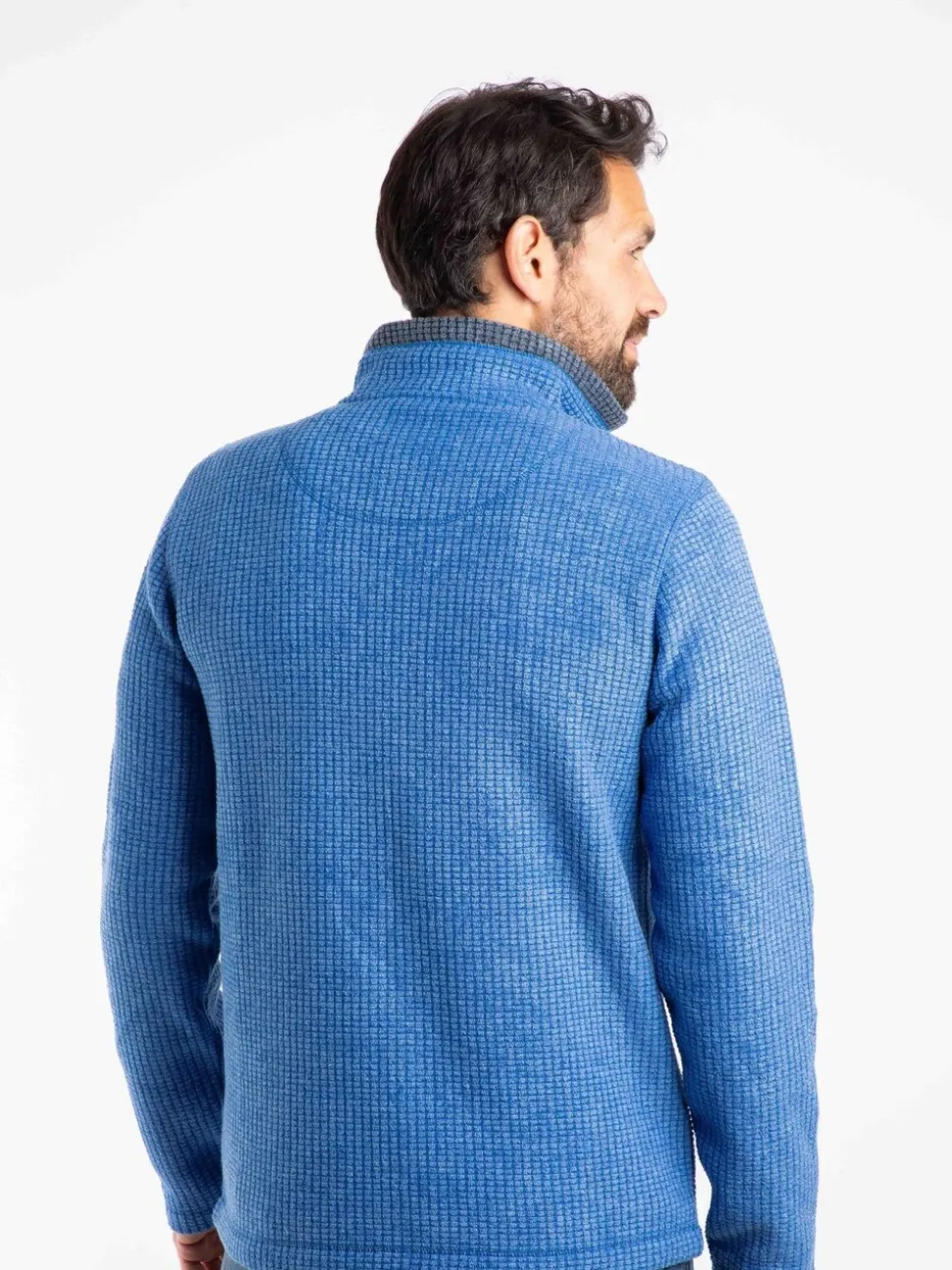 Weird Fish Blue Newark Quarter Zip Grid Fleece