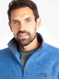 Weird Fish Blue Newark Quarter Zip Grid Fleece