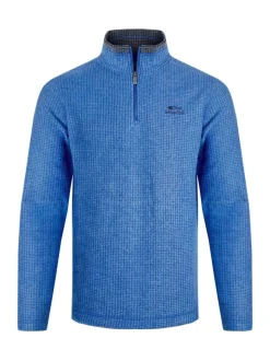 Weird Fish Blue Newark Quarter Zip Grid Fleece