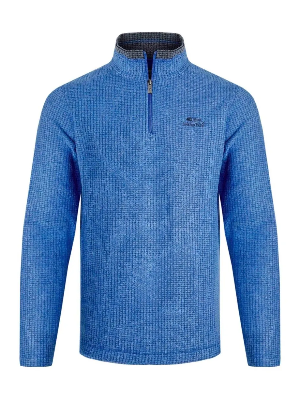 Weird Fish Blue Newark Quarter Zip Grid Fleece