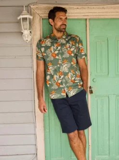 Weird Fish Blue Rayburn Flat Front Shorts