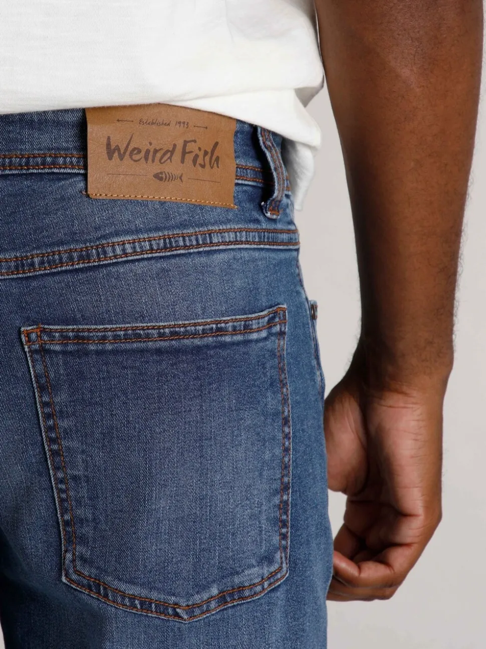 Weird Fish Blue Straight Comfort Edward Stretch Denim Jeans