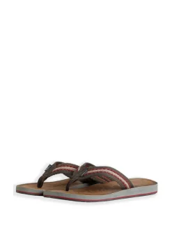 Weird Fish Brown Malham Leather Look Flip Flop Slippers