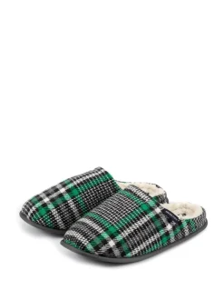 Weird Fish Grey Jensen Check Borg Lined Slipper