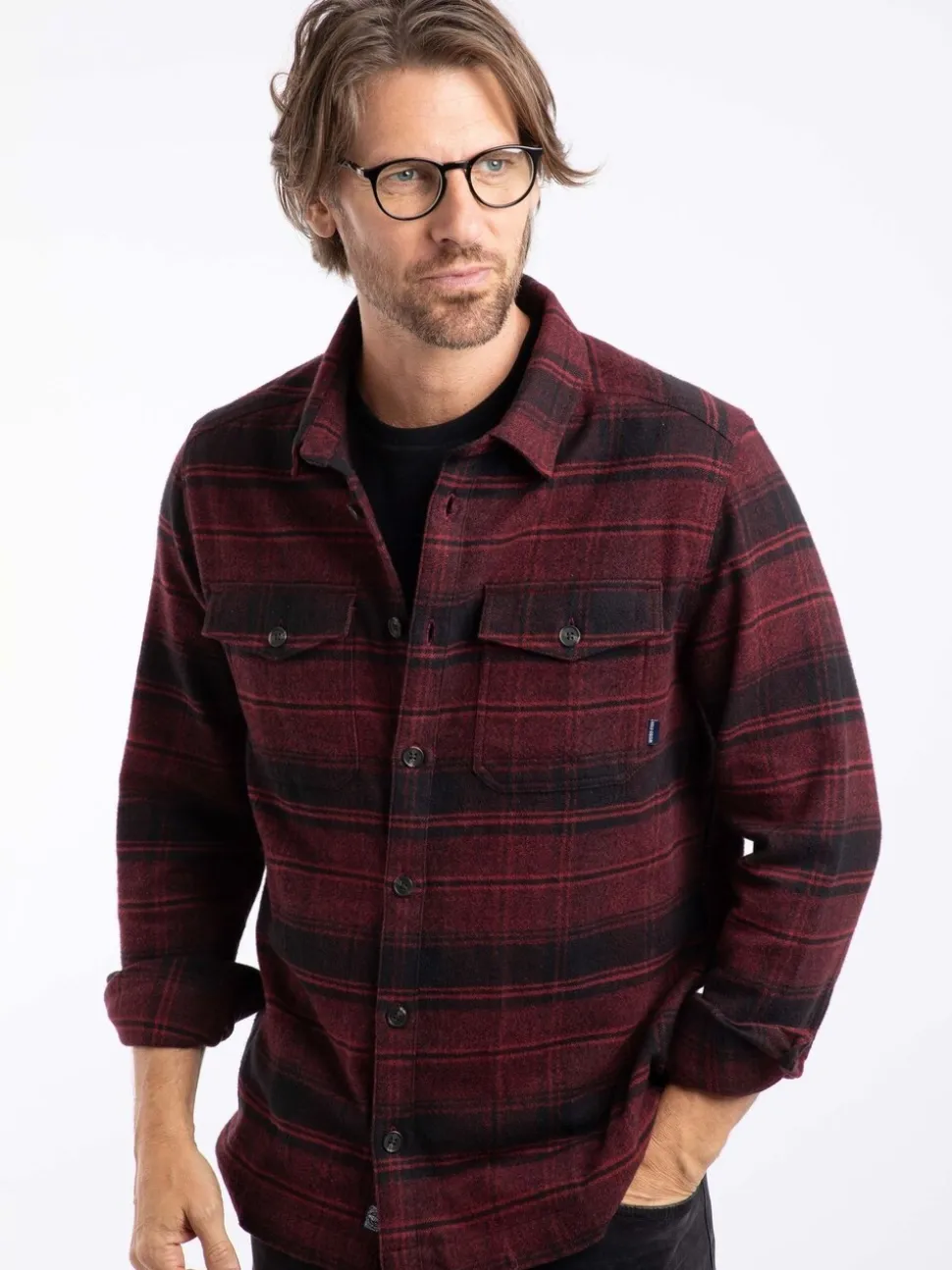 Weird Fish Red Bosco Checked Over Shirt
