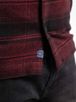 Weird Fish Red Bosco Checked Over Shirt