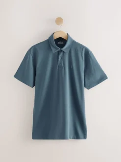 White / Blue / Neutral / Pink / Grey Regular Fit Short Sleeve Jersey Polo Shirts 5 Pack