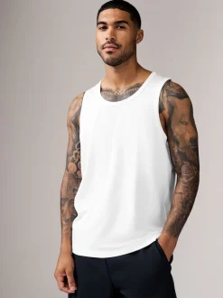 White 100% Cotton Vests 4 Pack